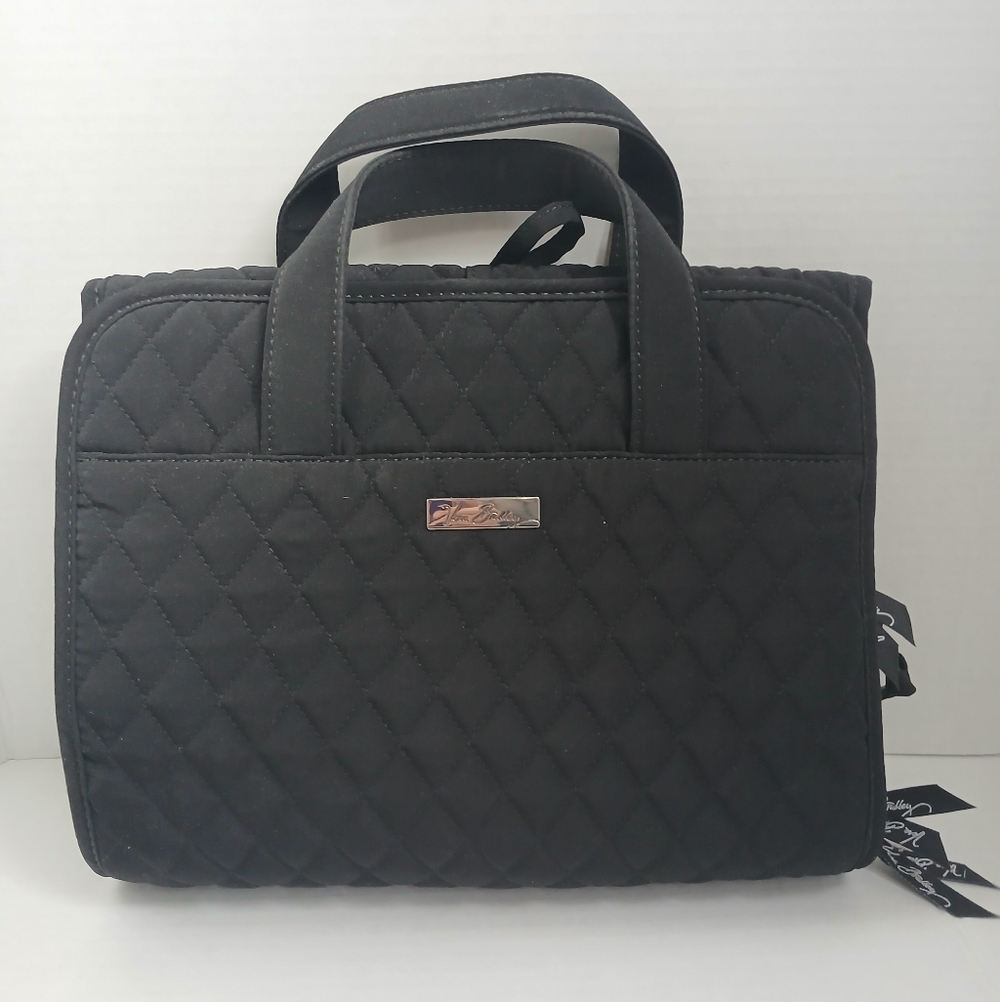 Vera Bradley Black Cheeta Toiletries Travel Organizer Hanging Cosmetic Bag